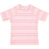 Unisex Sorbet Pink Stripe Short Sleeve Rashguard - Rash Guards - 1 - thumbnail