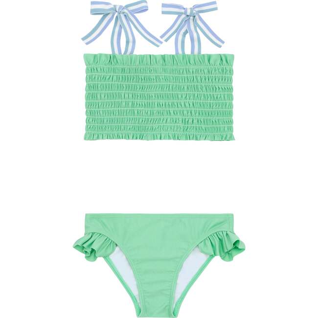 Girls Palm Green Smocked Bikini - Two Pieces - 1