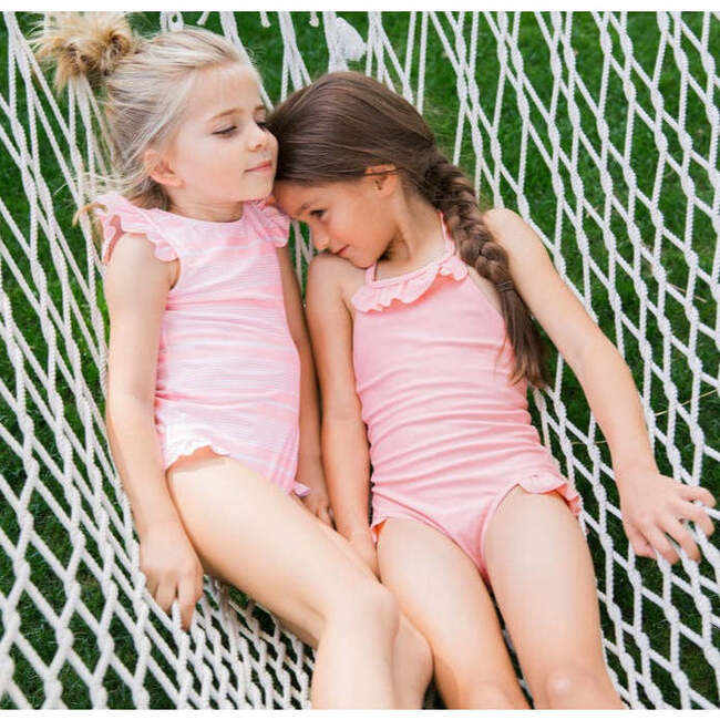 Girls Sorbet Pink Ruffle Halter One Piece - One Pieces - 3