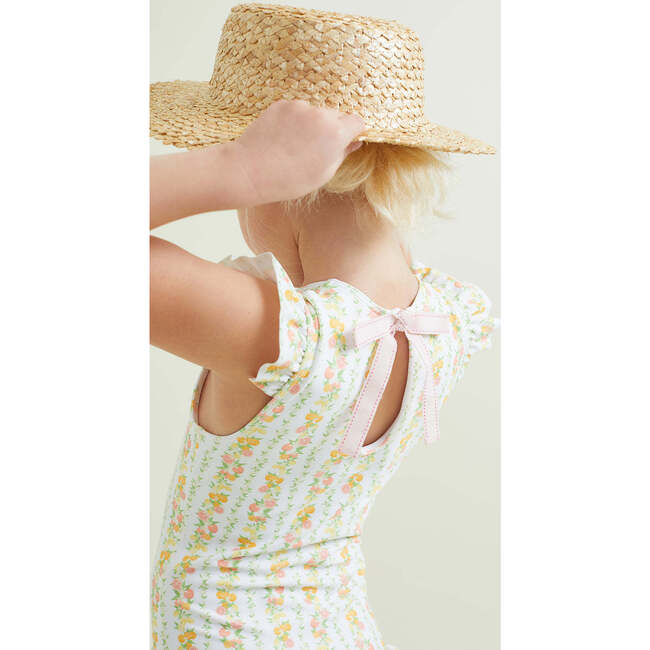 Girls Linear Citrus Ruffle Sleeve Rashguard One Piece - One Pieces - 2