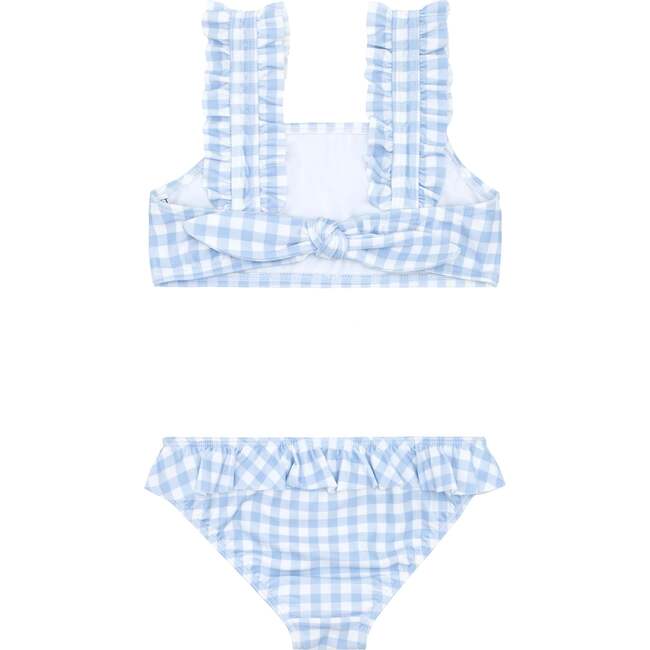 Girls Oasis Blue Gingham Ruffle Strap Bikini - Two Pieces - 3
