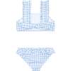 Girls Oasis Blue Gingham Ruffle Strap Bikini - Two Pieces - 3