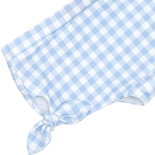 Girls Oasis Blue Gingham Swim Shorts - Two Pieces - 4