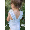 Girls Oasis Blue Gingham Ruffle One Piece - One Pieces - 4