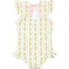 Girls Linear Citrus Ruffle Sleeve Rashguard One Piece - One Pieces - 4