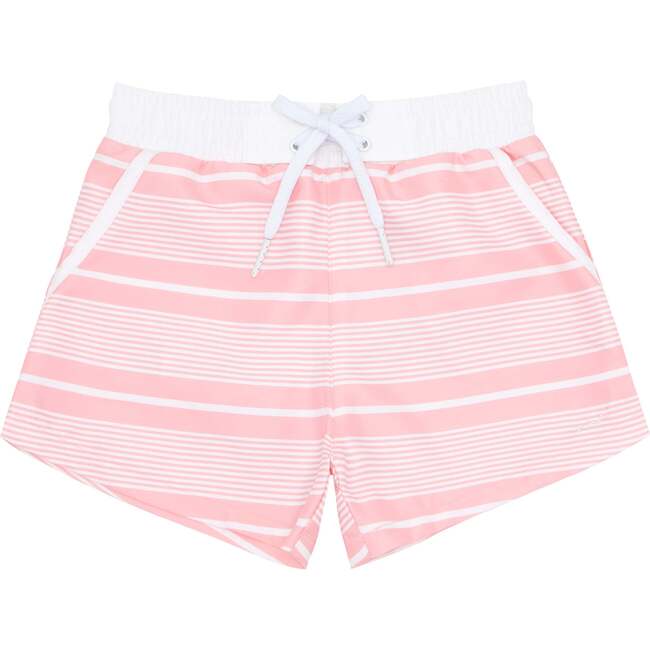 Boys Sorbet Pink Stripe Boardie With Pockets