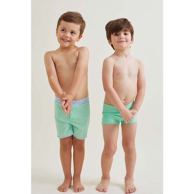 Boys Palm Green Brief - Swim Trunks - 3