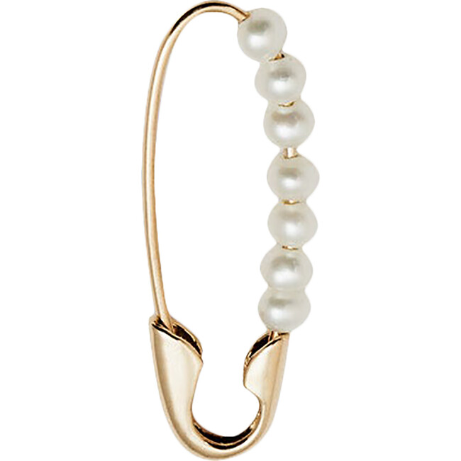 Loren Stewart Mini Mixed Pearl Safety Pin Earring - 14kt Yellow Gold |  Garmentory