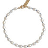 Girls Rice Pearl Bracelet, Blue - Bracelets - 1 - thumbnail
