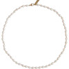 Girls Rice Pearl Necklace, Pink - Necklaces - 1 - thumbnail