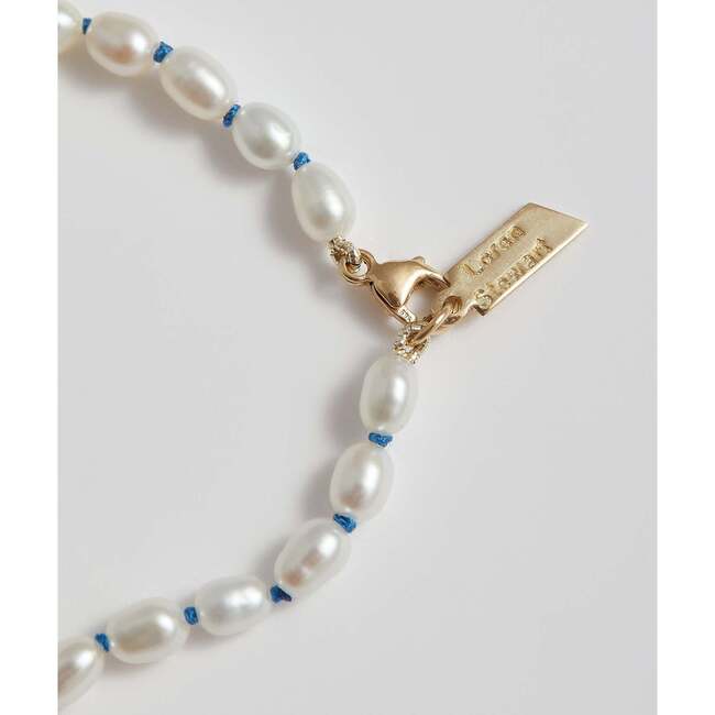 Girls Rice Pearl Bracelet, Blue - Bracelets - 2