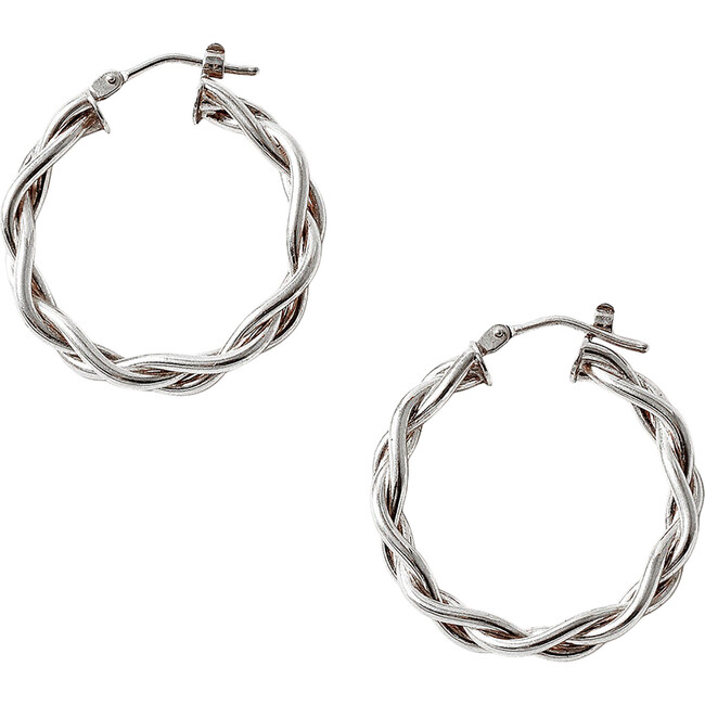 Mini Braided Hoops, Sterling Silver - Earrings - 1