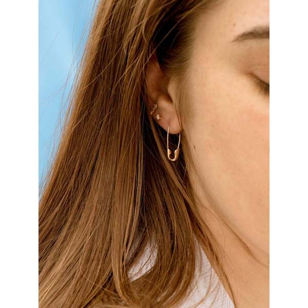 Loren Stewart Safety Pin Earring - Yellow Gold