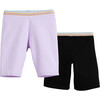 Kira Biker Short 2-Pack, Black & Lavender - Shorts - 1 - thumbnail