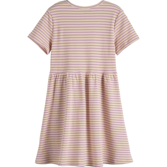 Marla Dress, Cream & Purple Stripe