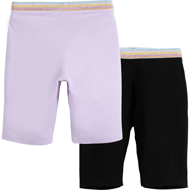 Kira Biker Short 2-Pack, Black & Lavender - Shorts - 3
