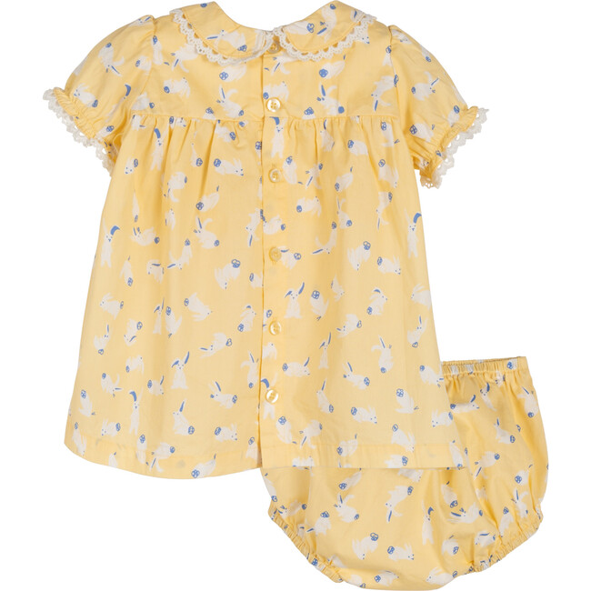 Baby Margaret Dress with Bloomer, Yellow Bunnies