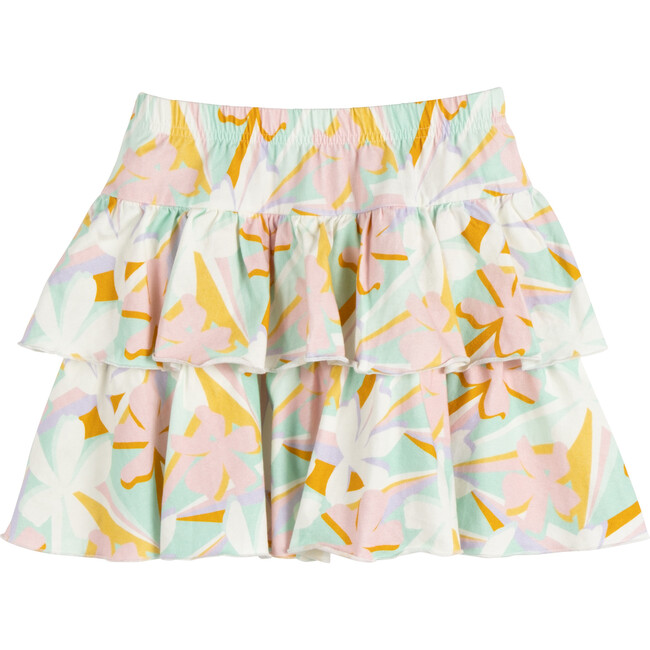 Courtney Ruffle Skirt, Abstract Pastel Floral