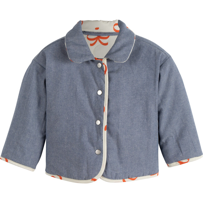 Baby Chandra Quilted Jacket, Chambray Bows - Jackets - 2