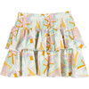 Courtney Ruffle Skirt, Abstract Pastel Floral - Skirts - 2