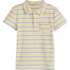 Arthur Short Sleeve Polo, Yellow & Blue Stripe - Polo Shirts - 1 - thumbnail