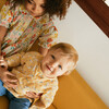Baby Fitz Collarless Shirt & Pant Set, Yellow Bunnies Shirt & Blue Pants - Mixed Apparel Set - 2