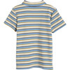 Arthur Short Sleeve Polo, Blue & Cream Stripe - Polo Shirts - 3