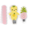 Pineapple Fruit Bear Alligator Clips & Bracelet Bundle - Mixed Accessories Set - 2