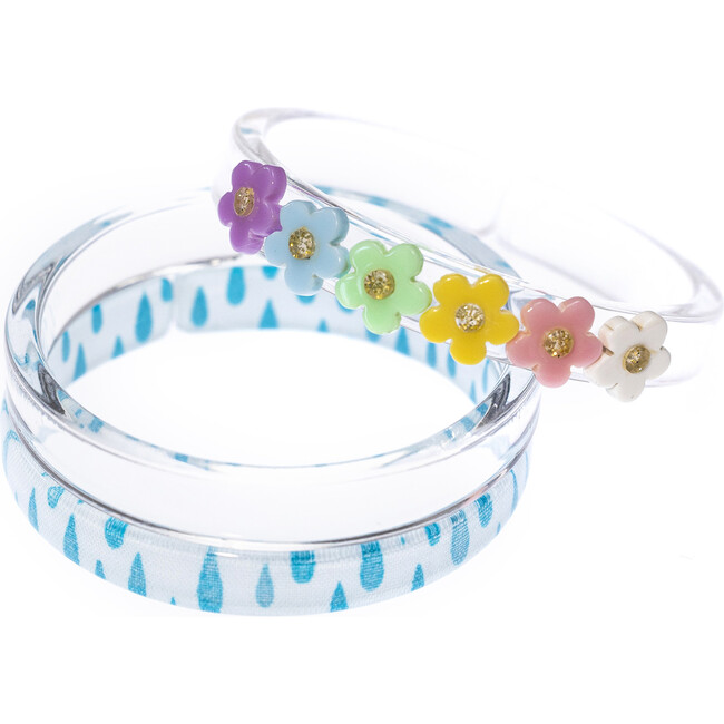 Pastel Flowers Headband & Bracelet Bundle - Mixed Accessories Set - 3