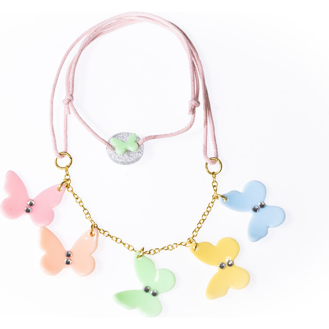 Butterfly Necklace, Pastel Multi