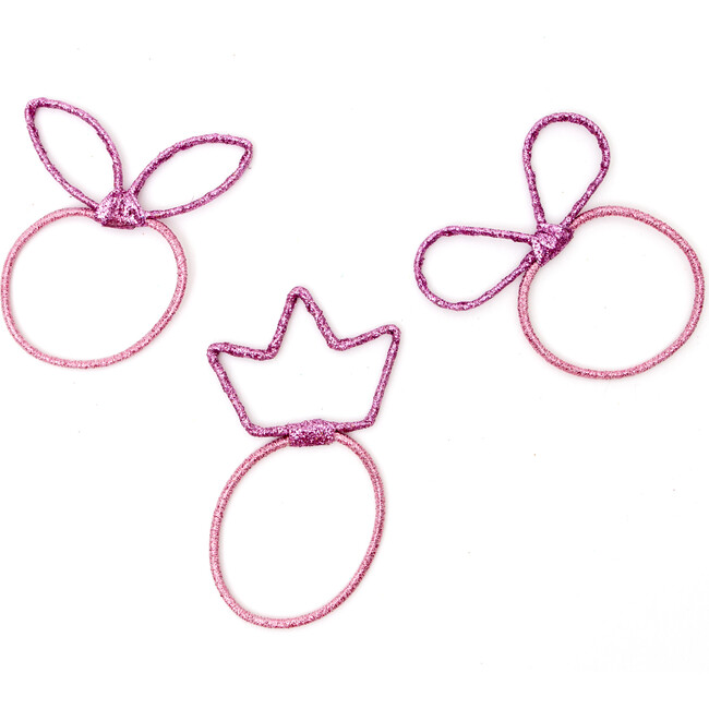 Lucky Ponytail Holders, Hot Pink
