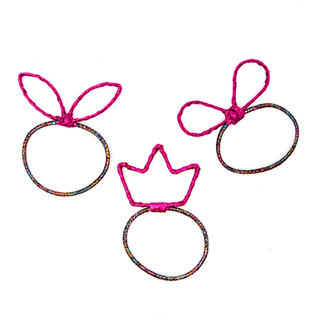 Lucky Ponytail Holders, Pink