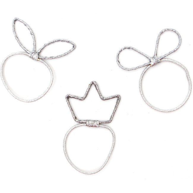 Lucky Ponytail Holders, Silver