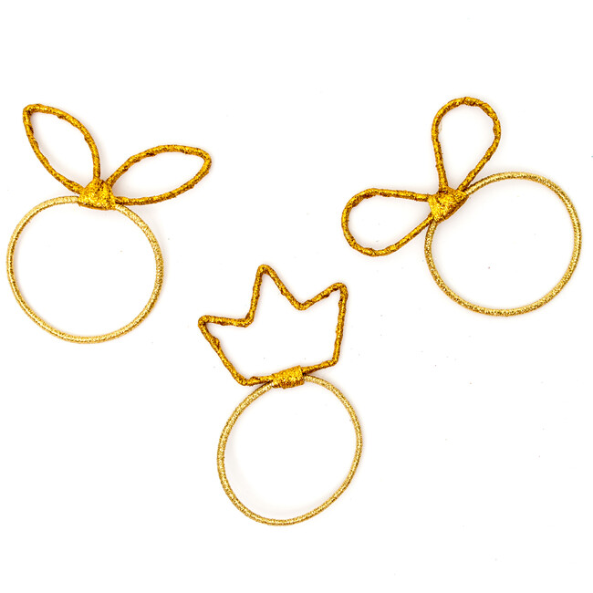 Lucky Ponytail Holders, Gold