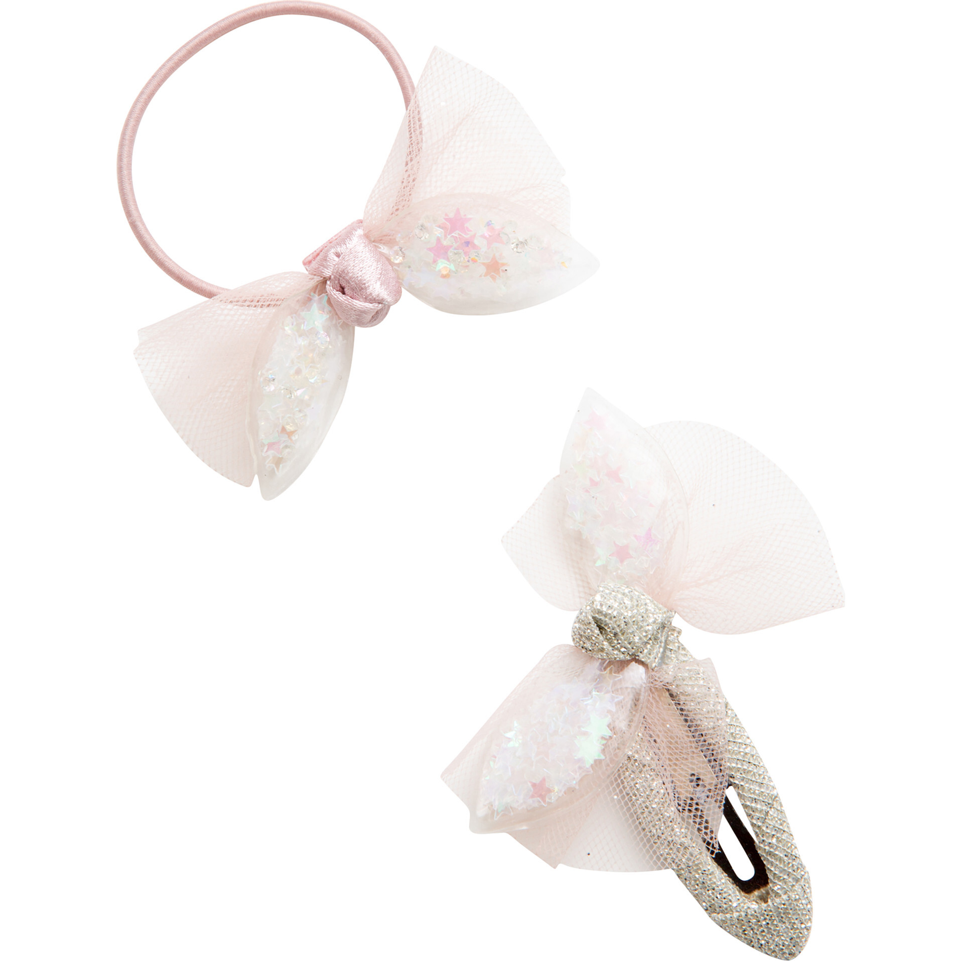 Asha Hairclip And Hairtie, White - Hair Accessories - 1