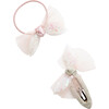 Asha Hairclip And Hairtie, White - Hair Accessories - 1 - thumbnail