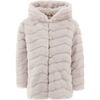 Fluffy Coat and Headband, Beige - Coats - 1 - thumbnail