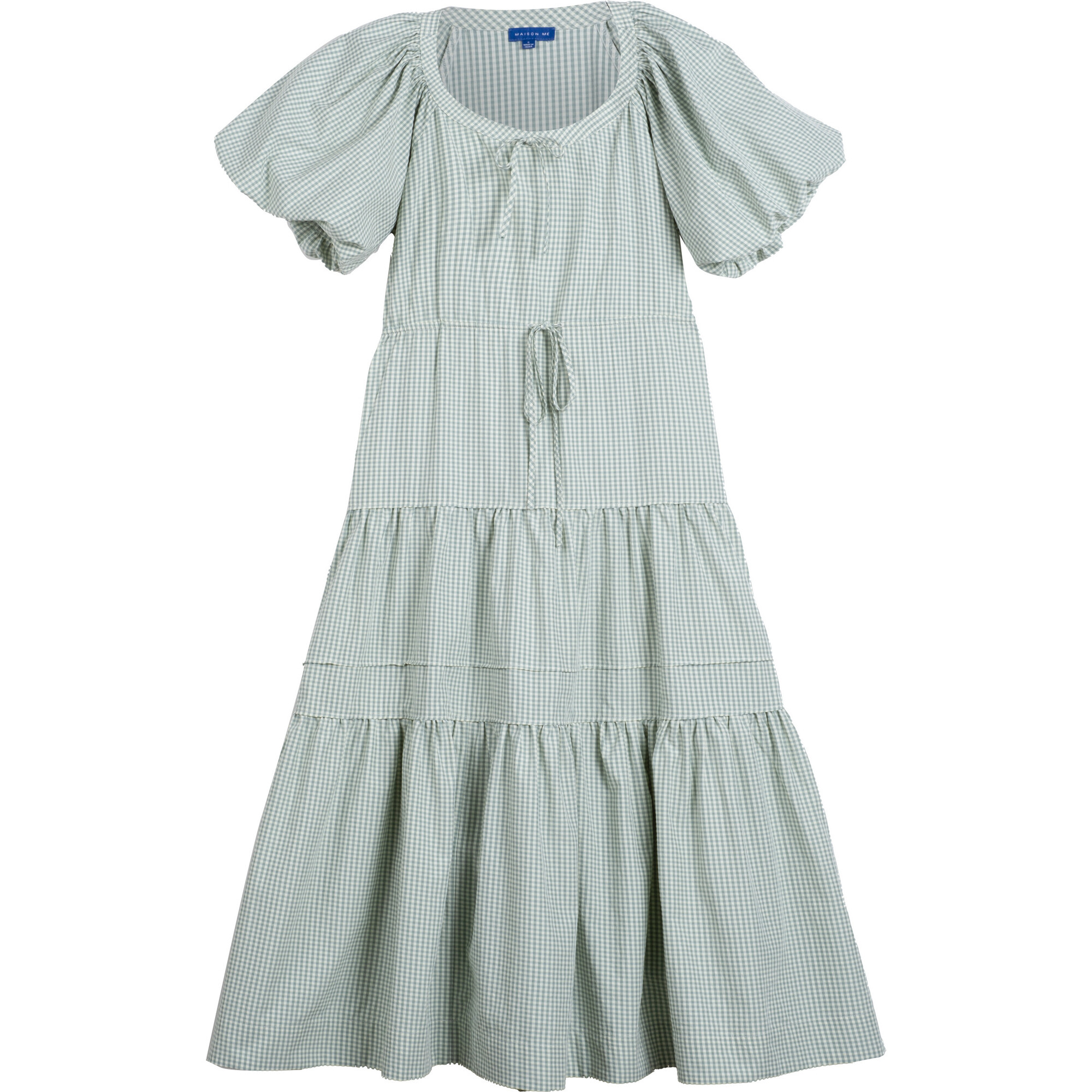 Women's Marina Dress, Sage Gingham - Maison Me Exclusives | Maisonette