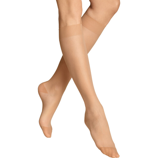 Women's Invisible Sheer Knee High Support Socks, Powder