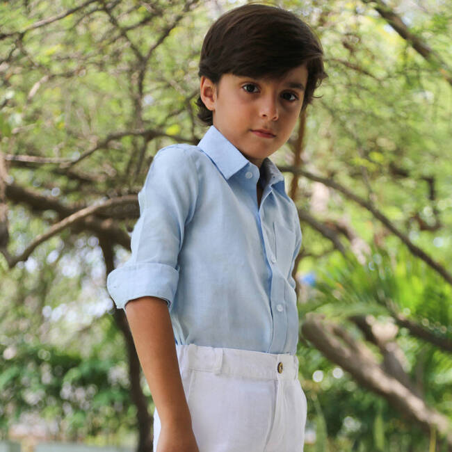 Avignon Boy Shirt, Baby Blue - Shirts - 2