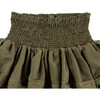 Smocked Satin Skirt, Green - Skirts - 3