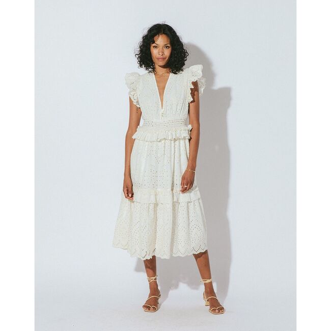 Women's Cherie Midi Dress, Ivory - Dresses - 2