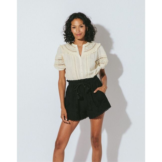 Women's Mabel Blouse, Cream - Blouses - 2