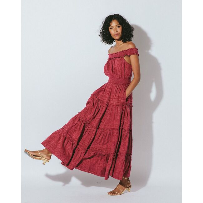 Women's Alivia Ankle Dress, Berry - Dresses - 6
