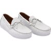 Moccasin Loafers, White - Slip Ons - 1 - thumbnail