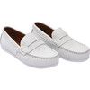 Penny Loafers, White - Slip Ons - 1 - thumbnail