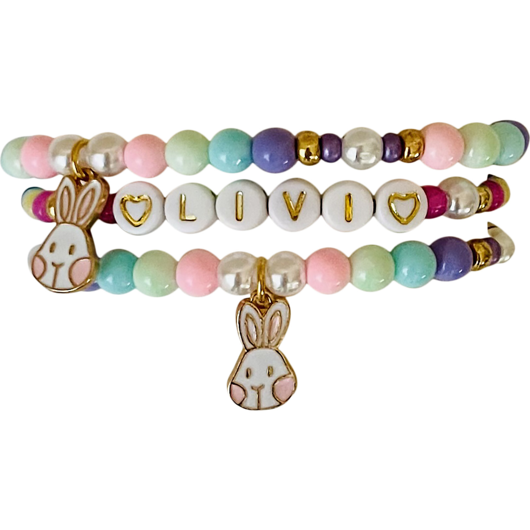 Livi Easter Monogram Bracelet Set - Bracelets - 1