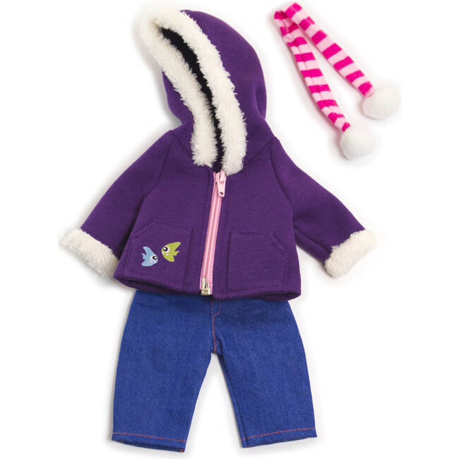 12⅝" Cold Weather Purple Fleece Set - Doll Accessories - 1