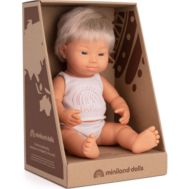 15" Baby Doll Caucasian Blond Boy with Down Syndrome