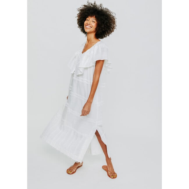 Women's Capri Dress, White Fringe - Dresses - 2